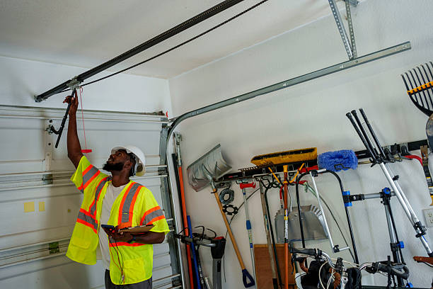 Professional Garage Door Panel Replacement technician working in Newton, TX